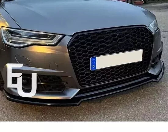 FOR AUDI A6 S6 C7 2015-18 RS6 LOOK GLOSS BLACK GRILL GRILLE BADGELESS HONEYCOMB