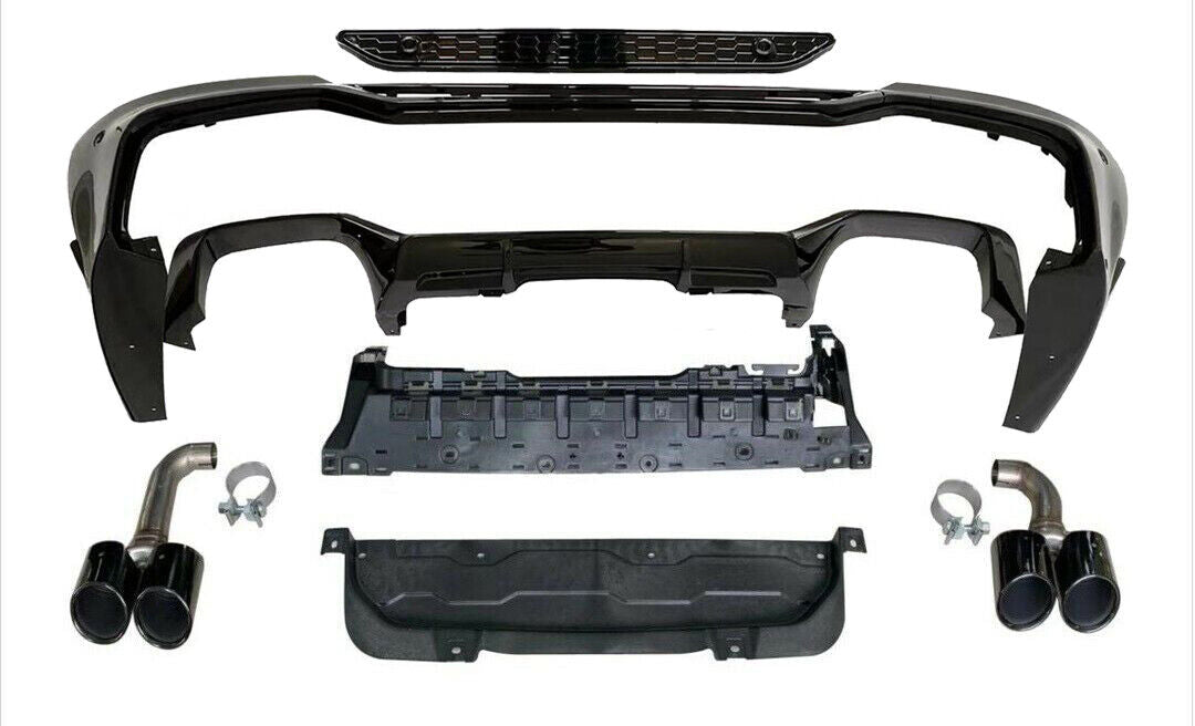 FOR BMW X4 G02 2018+ DIFFUSER INCLUDING EXHAUST PANEL & TAIL PIPES BLACK