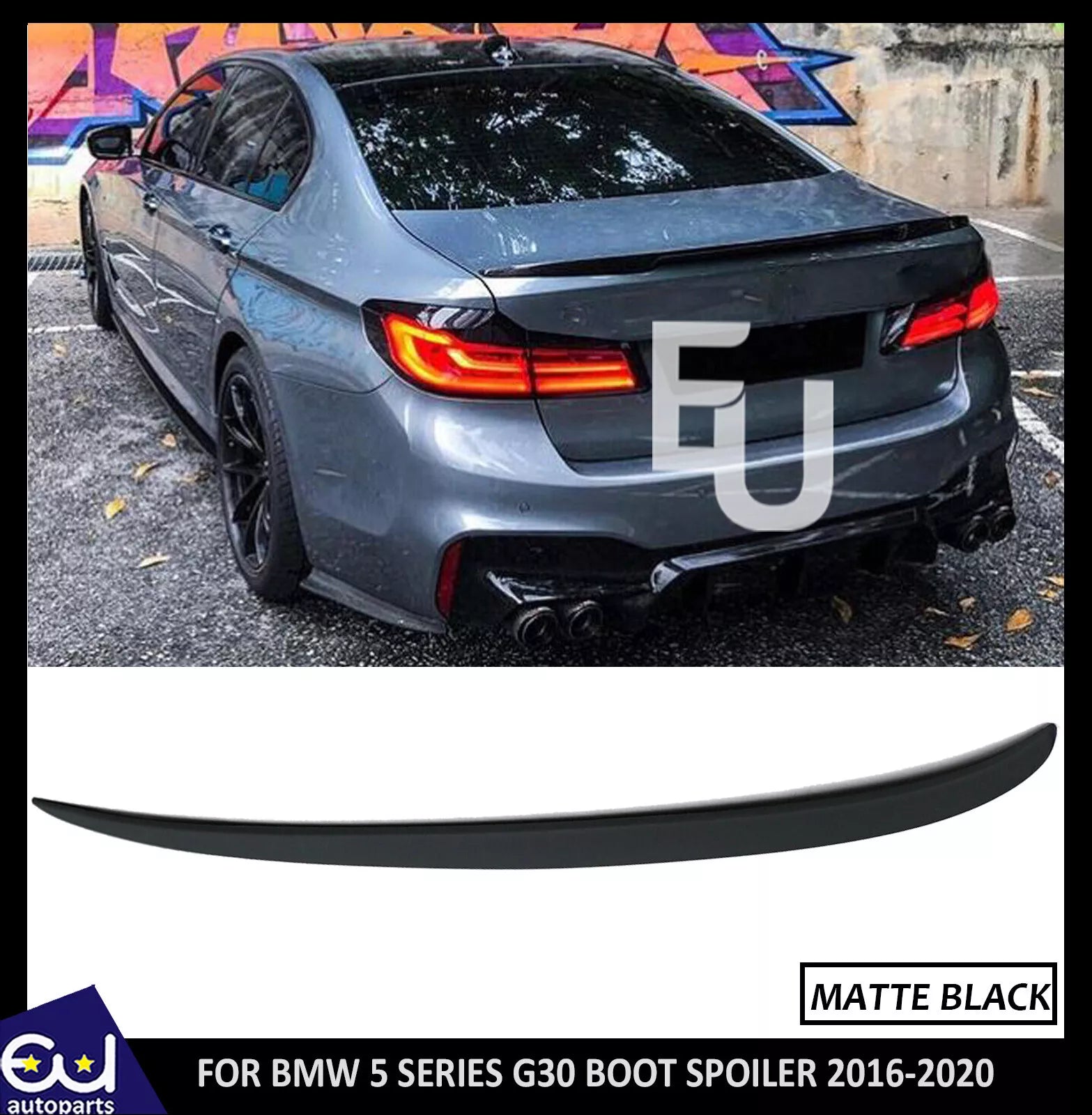 FOR BMW 5 SERIES G30 G31 MP STYLE REAR TRUNK BOOT SPOILER LIP MATTE BLACK FIT