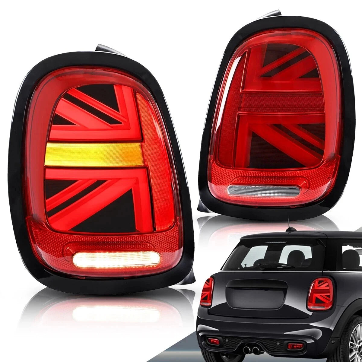 FOR MINI COOPER F55 F56 F57 2014-2023 REAR PAIR RED FULL LED TAIL LIGHTS LAMPS