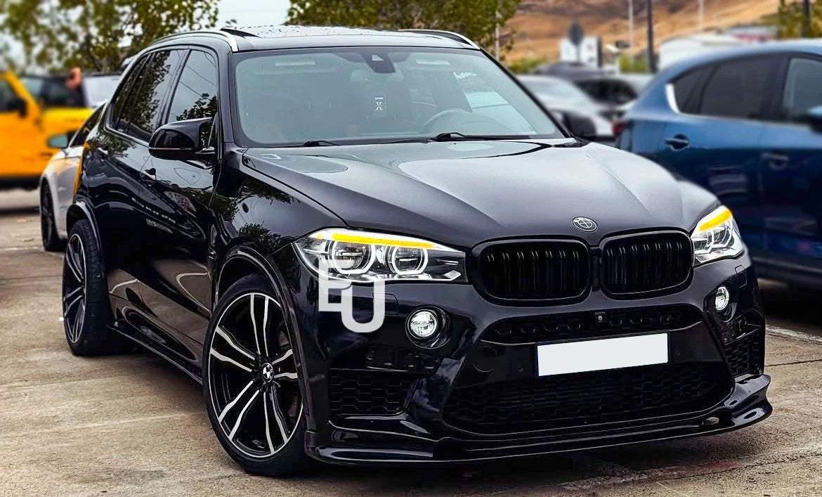 FOR BMW X5M F85 F15 X6M F86 F16 GLOSS BLACK SIDE SKIRT EXTENSION BLADE LIP 14-18