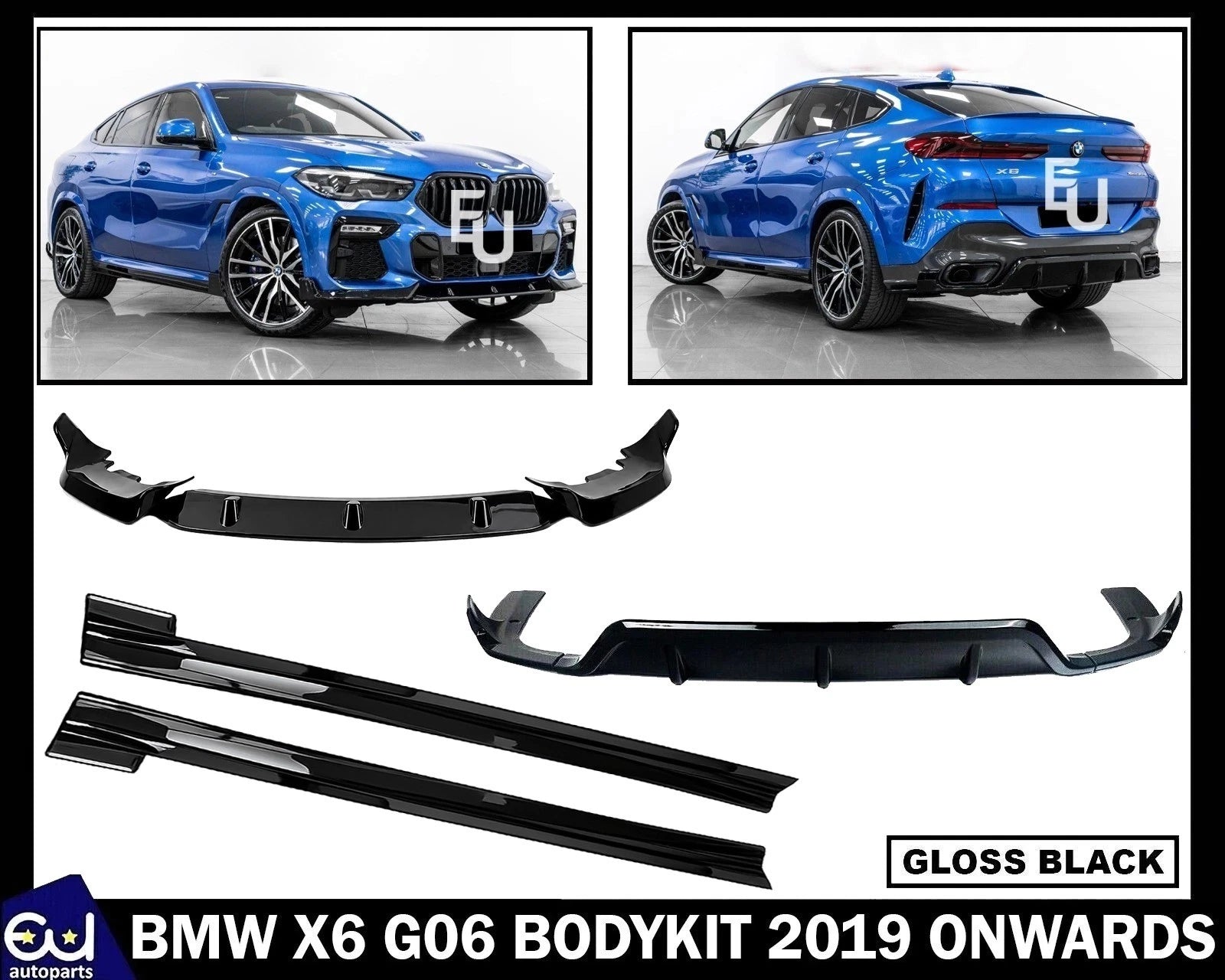 FOR BMW X6 G06 AERO BODYKIT BODY KIT FRONT SPLITTER LIP REAR DIFFUSER SKIRT