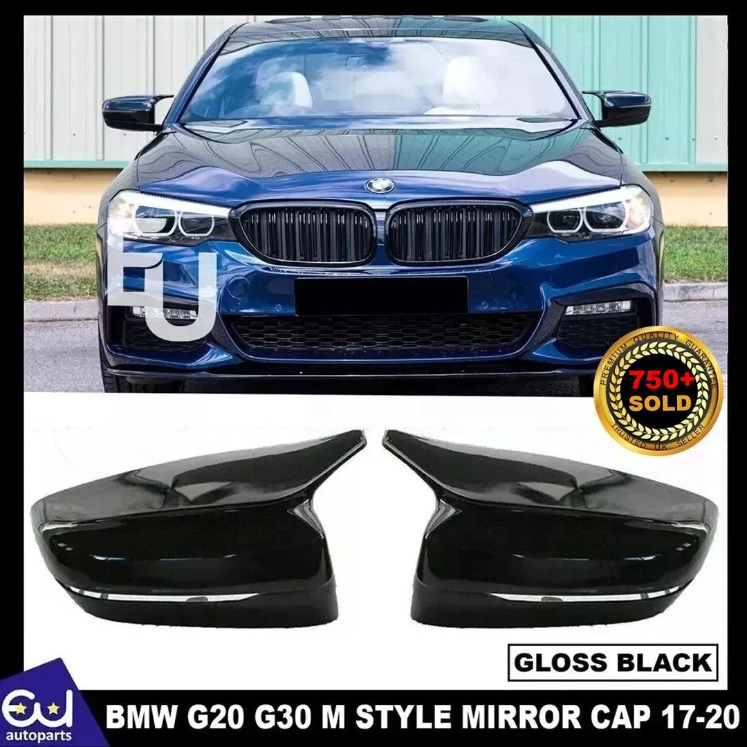 FOR BMW G20 G30 17-20 M STYLE GLOSS BLACK SIDE WING MIRROR CAP REPLACEMENT COVER