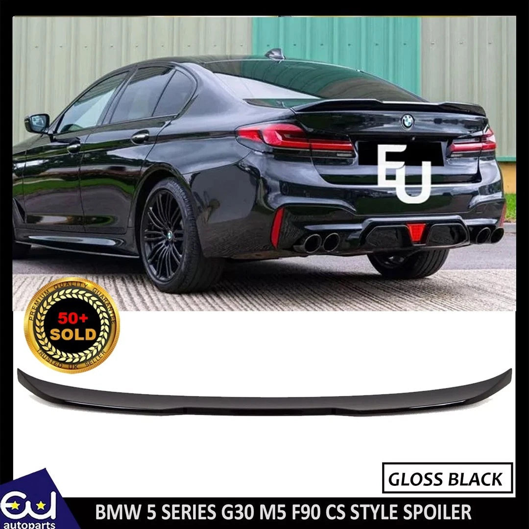 FOR BMW 5 SERIES G30 M5 F90 REAR TRUNK BOOT LIP SPOILER CS STYLE GLOSS BLACK