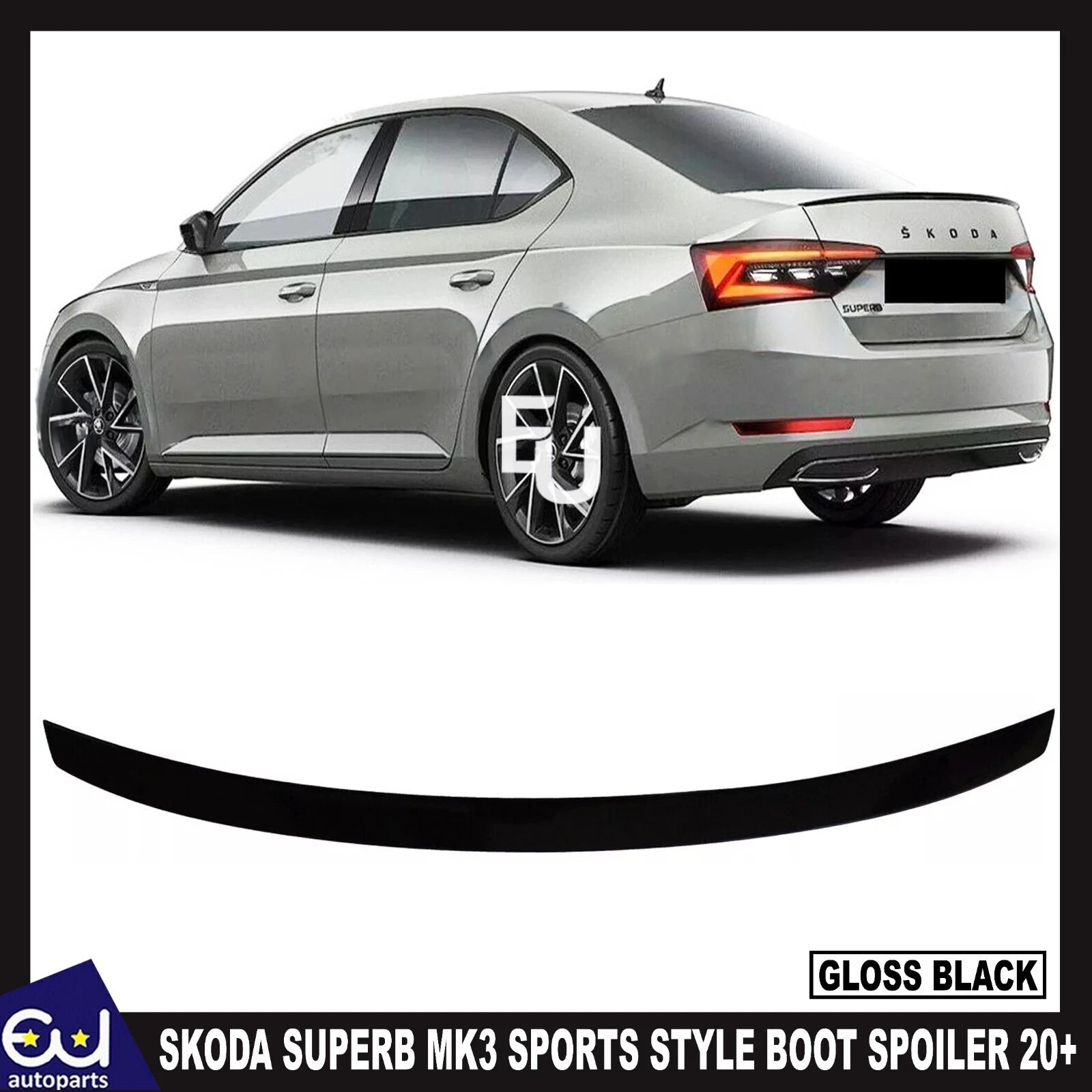 SPORT STYLE REAR BOOT SPOILER LIP WING FOR SKODA SUPERB MK3 (2020+ FACELIFT)