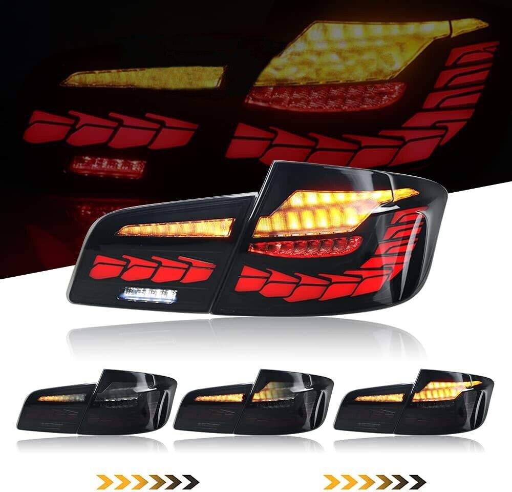 OLED SEQUENTIAL TAIL LIGHTS REAR LAMPS FOR 2009-2016 BMW 5 SERIES F10 F18 SMOKED