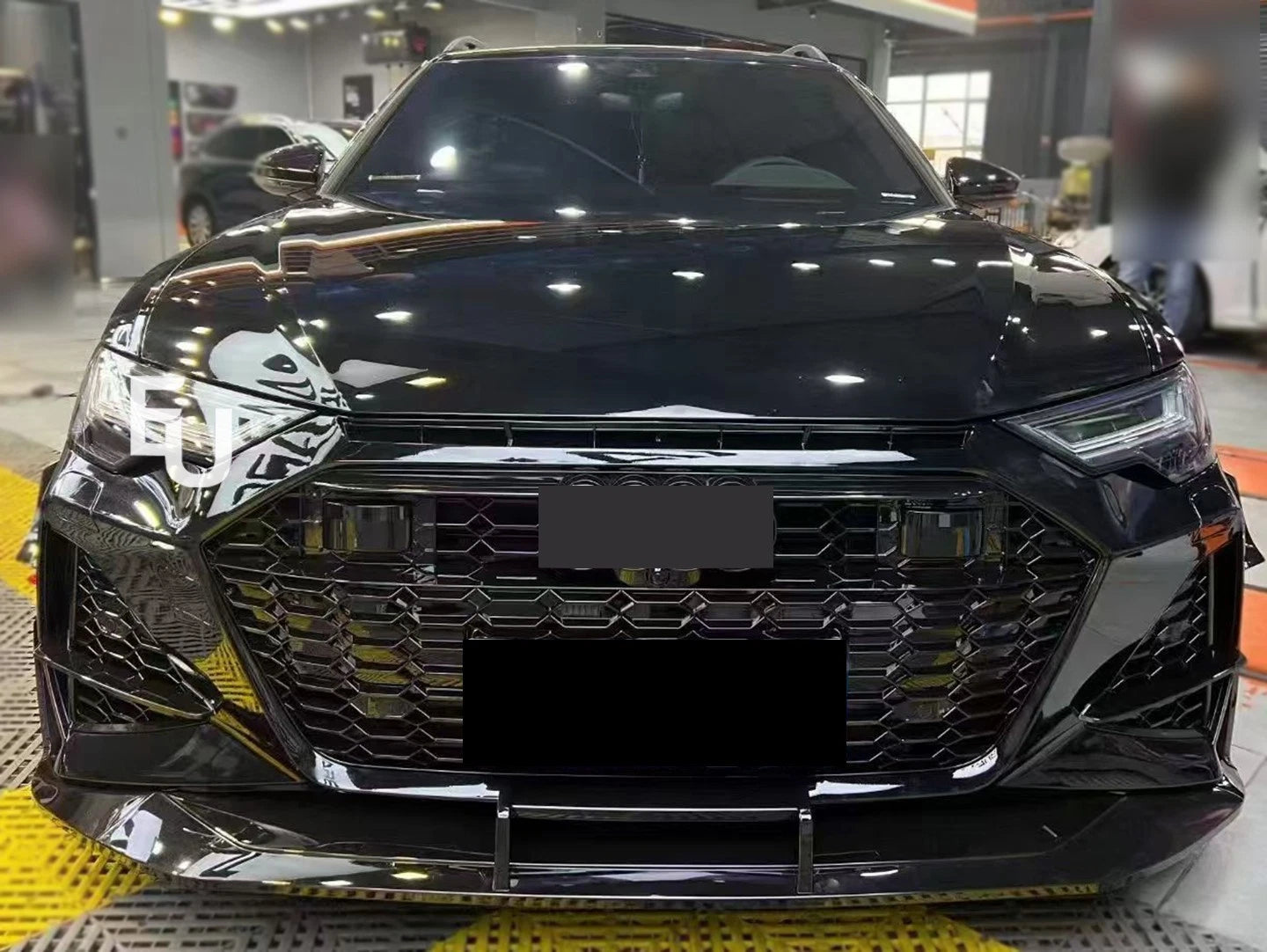 RS6 STYLE LOOK FRONT BUMPER SPLITTER LIP KIT FOR AUDI A6 S6 C8 4A 18–22 W GRILLE