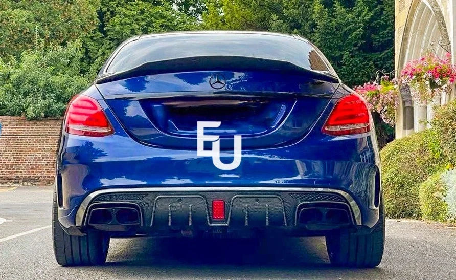 FOR MERCEDES BENZ C CLASS W205 C63 AMG REAR BUMPER DIFFUSER AMG F1 LIGTH STYLE
