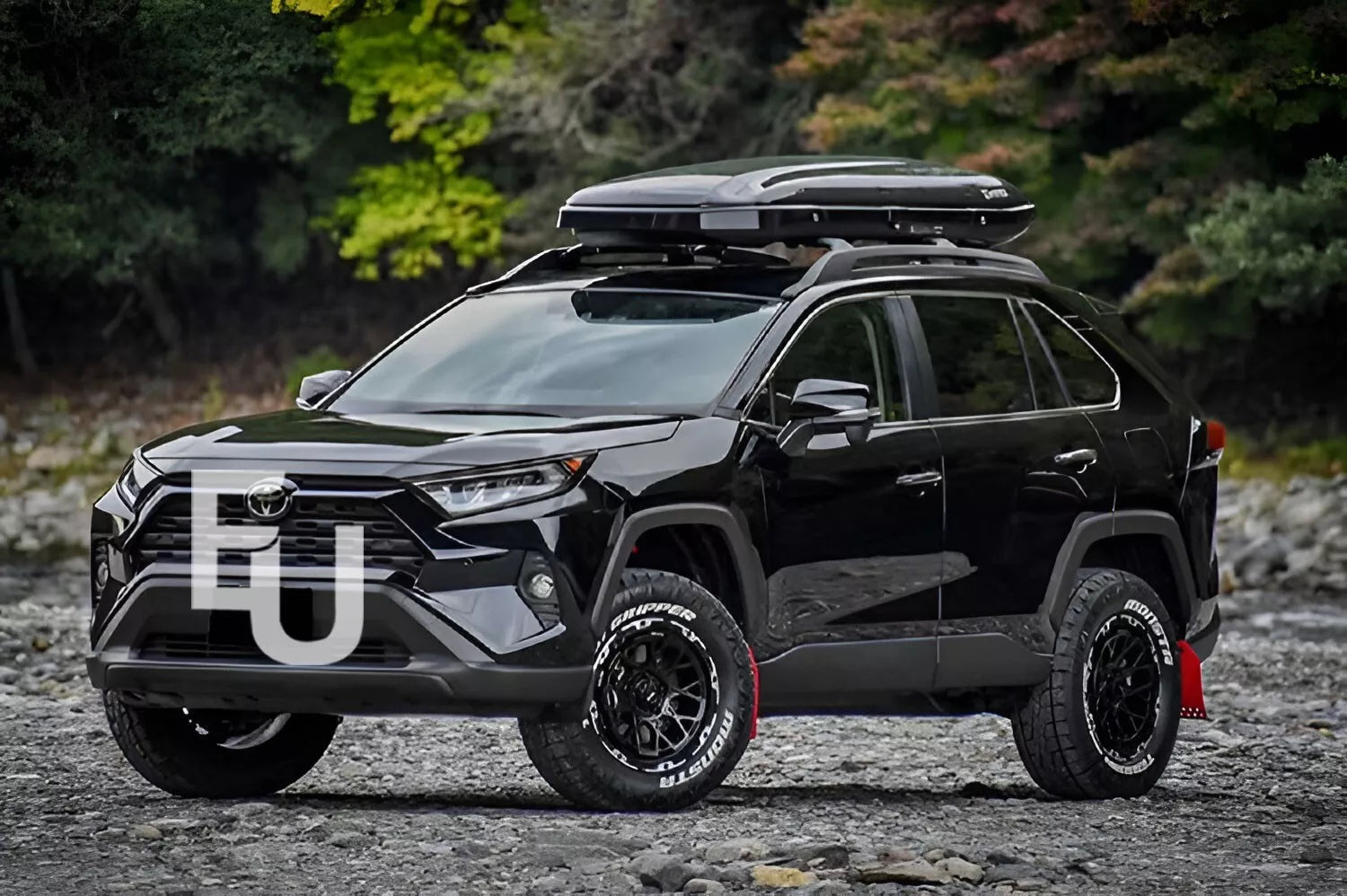 FOR TOYOTA RAV4 MK4 ALUMINIUM BLACK ROOF RAILS RACK CROSS BARS SET 2012-2019