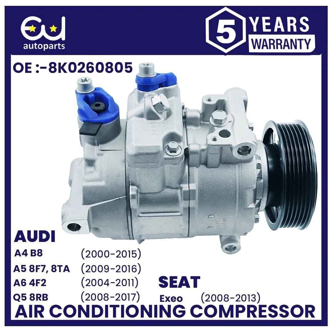 AIR CON AC COMPRESSOR FOR AUDI A4 A4 ALLROAD B8 A5 A6 Q5 08-16 1.8 2.0 8K0260805
