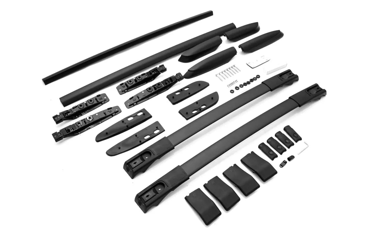 FOR TOYOTA RAV4 MK4 ALUMINIUM BLACK ROOF RAILS RACK CROSS BARS SET 2012-2019