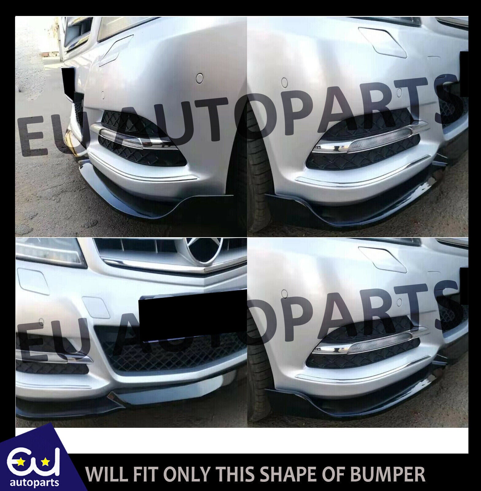 FOR MERCEDES C CLASS S204 W204 C204 AMG STYLE CARBON FIBRE FRONT LIP SPLITTER