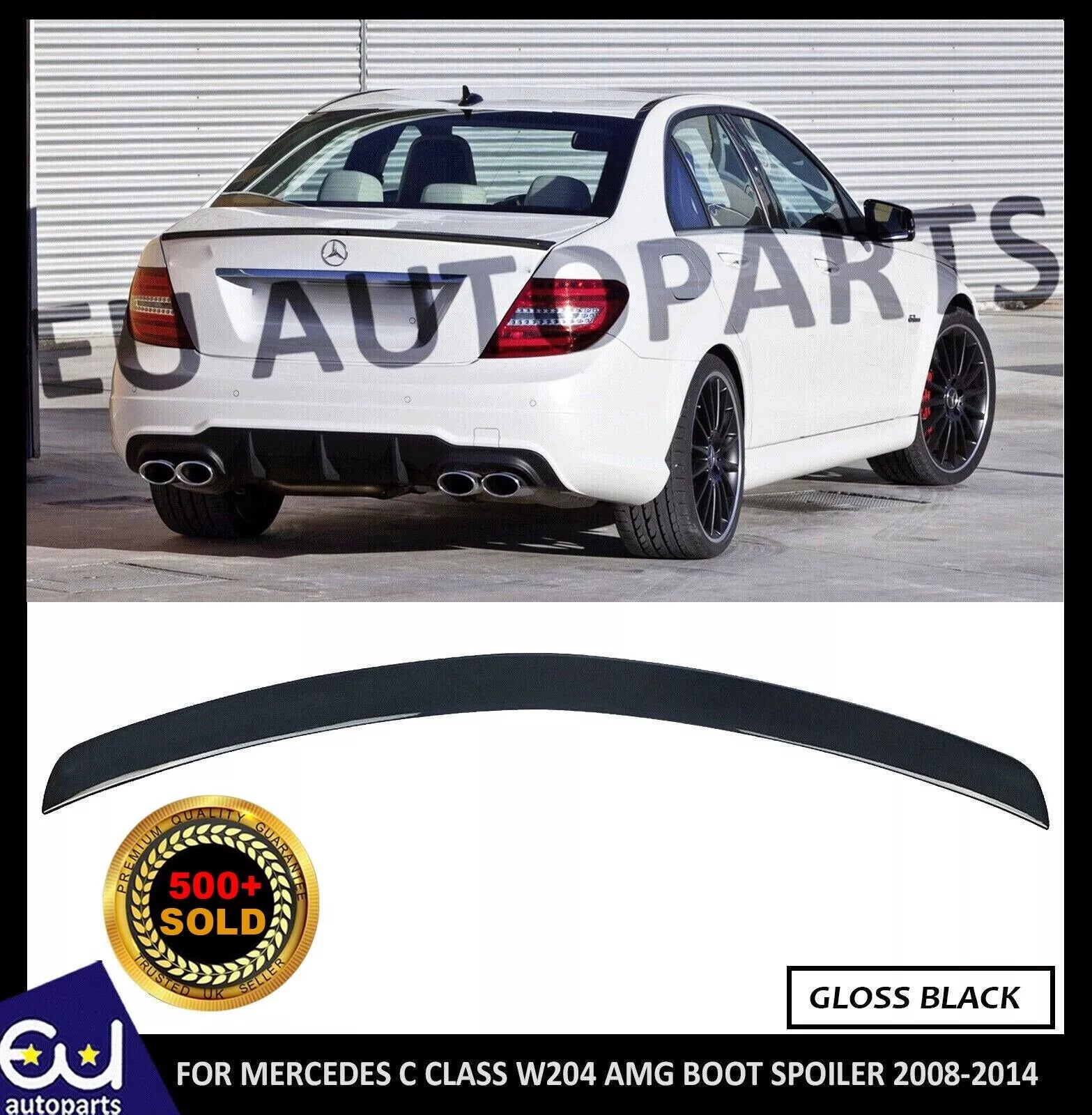 REAR TRUNK BOOT SPOILER AMG STYLE FOR MERCEDES C CLASS W204 SALOON 08-14 BLACK