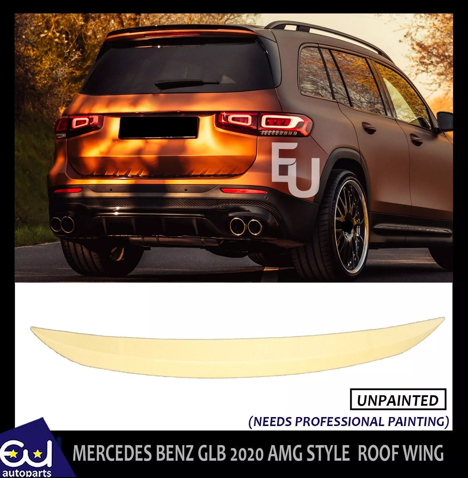 FOR MERCEDES X247 GLB CLASS REAR ROOF SPOILER WING 2019+ 100% OEM QUALITY