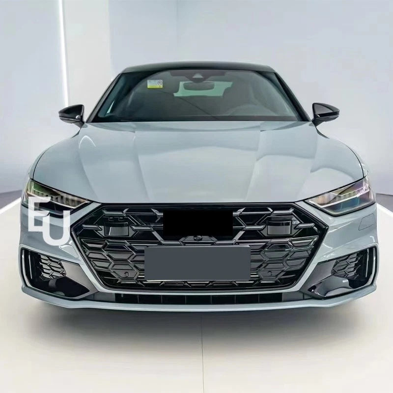 RS7 STYLE FRONT BUMPER HONEYCOMB GRILLE FOG LIGHT FRAME SET FOR AUDI A7 S7 18-25