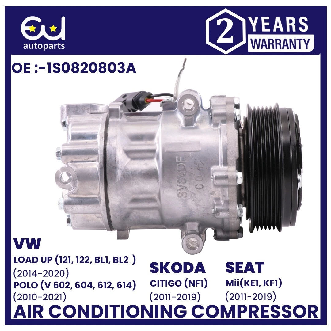 AIR CON A/C COMPRESSOR FOR SEAT MII KE1 KF1 SKODA CITIGO NF1 VW LOAD UP POLO V