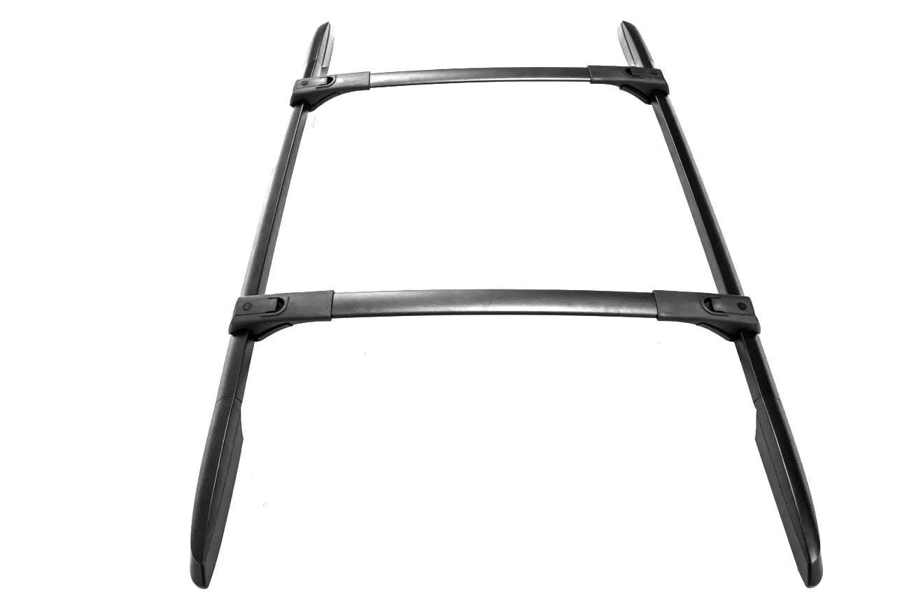 FOR TOYOTA RAV4 MK4 ALUMINIUM BLACK ROOF RAILS RACK CROSS BARS SET 2012-2019