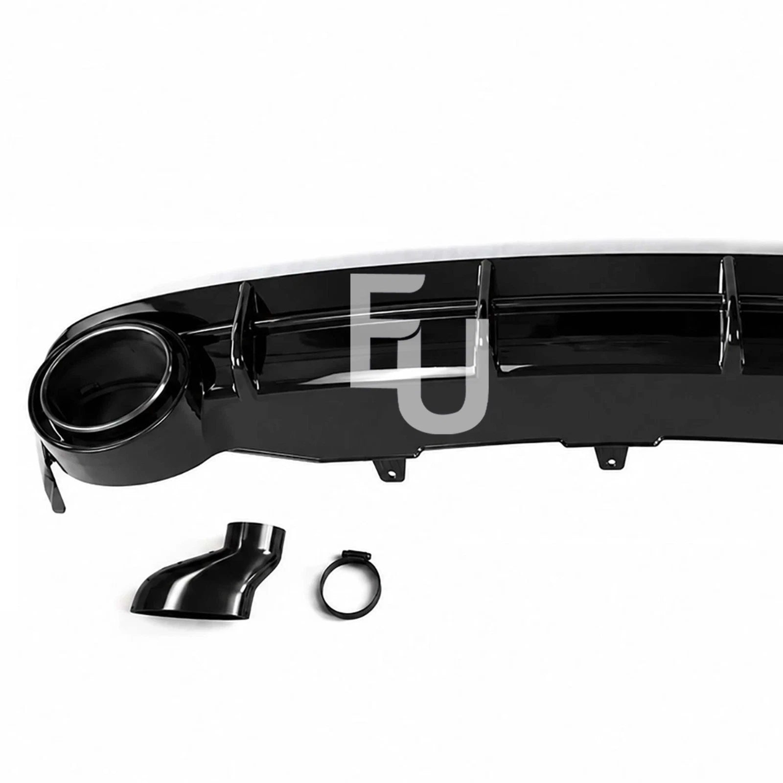 FOR AUDI A6 C7 SE STANDARD RS6 LOOK GLOSS REAR BUMPER DIFFUSER TAILPIPE 11-14