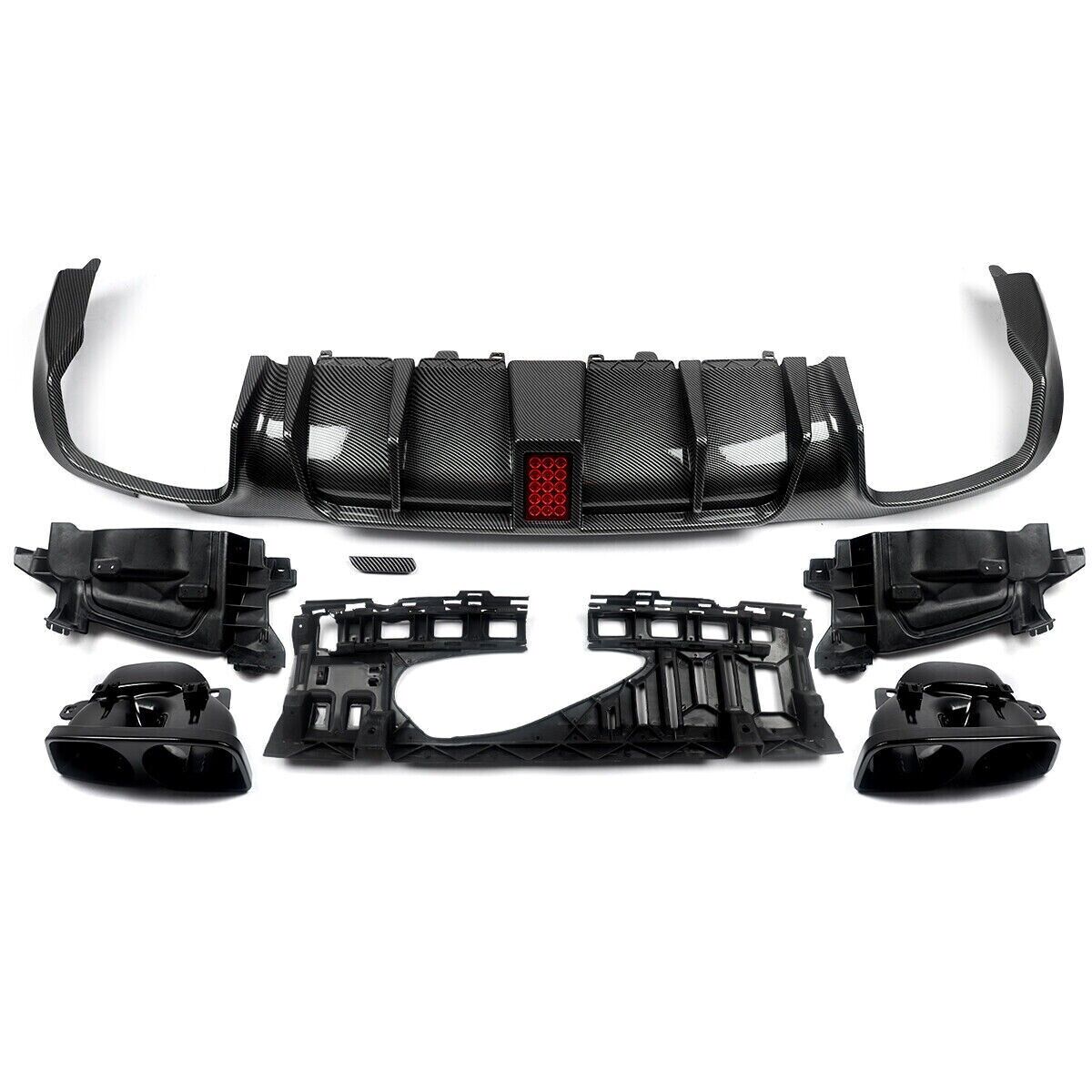 FOR MERCEDES BENZ E CLASS W213 AMG C63 REAR BUMPER DIFFUSER AMG F1 LIGTH  STYLE