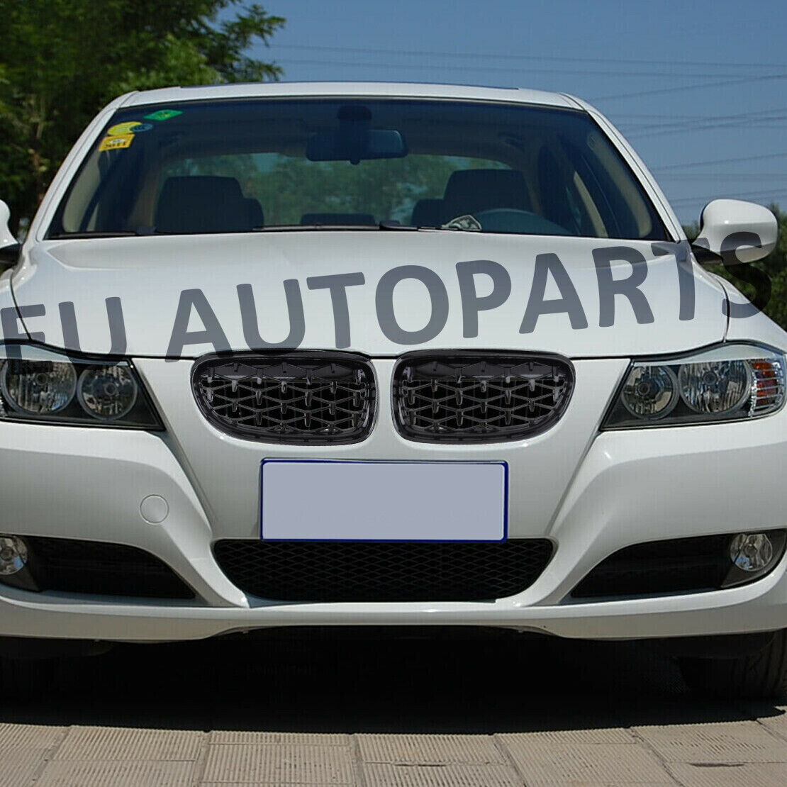 FOR BMW 3 SERIES E90 E91 SEDAN DIAMOND FRONT KIDNEY GRILL GRILLE FACELIFT 09-12