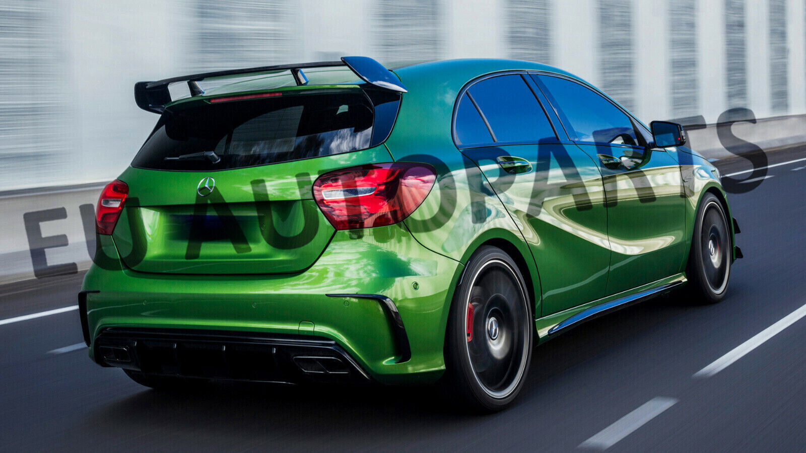 FOR MERCEDES A CLASS W176 AMG A45 LOOK REAR DIFFUSER TAILPIPES & ROOF SPOILER