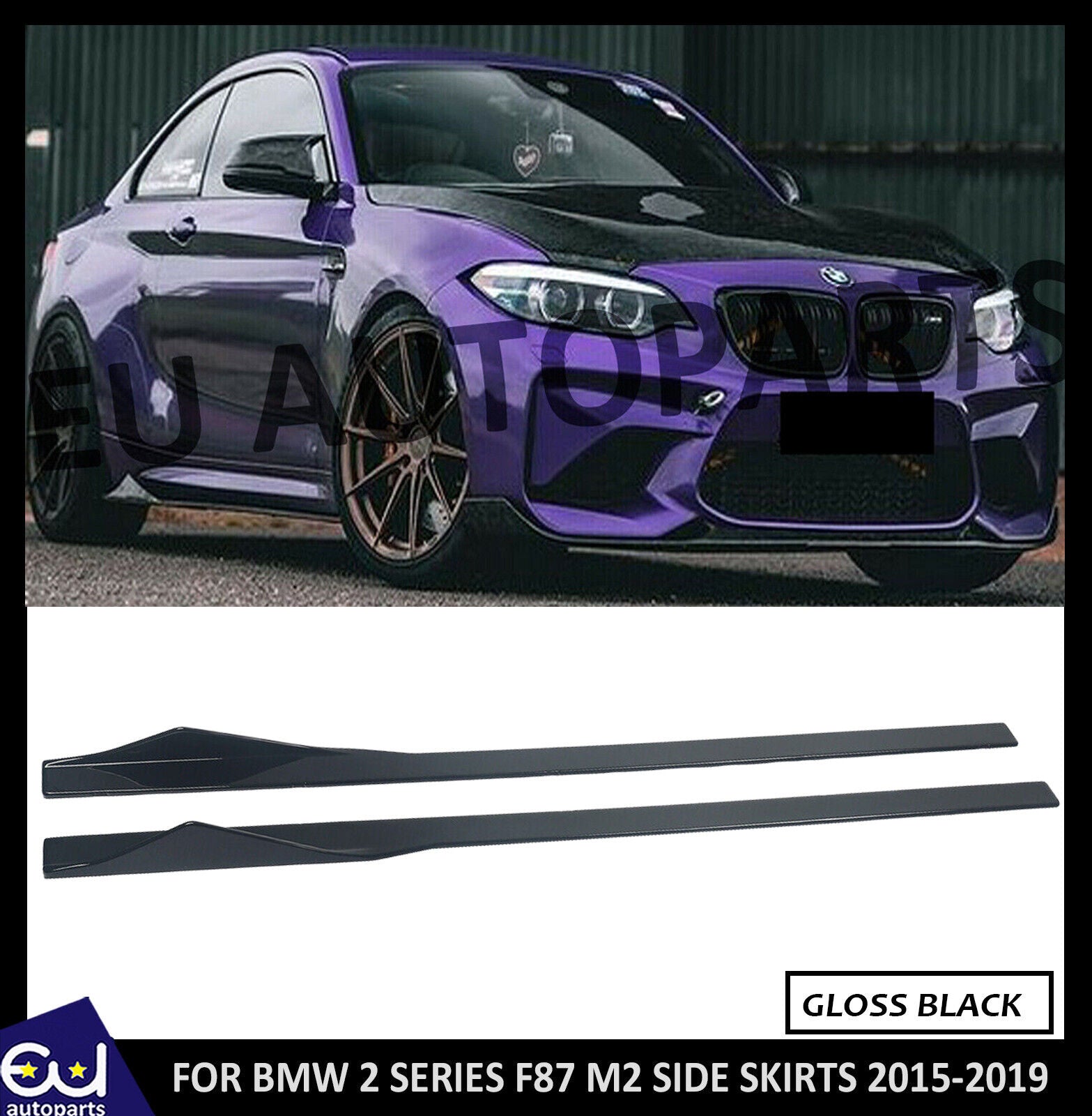 SIDE SKIRT MP STYLE FOR BMW 2 SERIES F87 M2 F22 F23 EXTENSION BLADE LIP 2014+