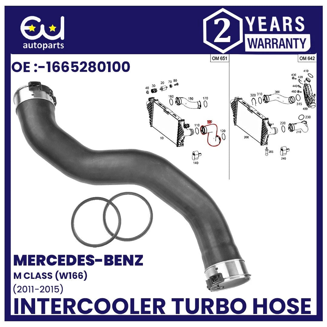INTERCOOLER TURBO HOSE FOR MERCEDES-BENZ ML GLE 250 OM651 W166 11-15 A1665280100
