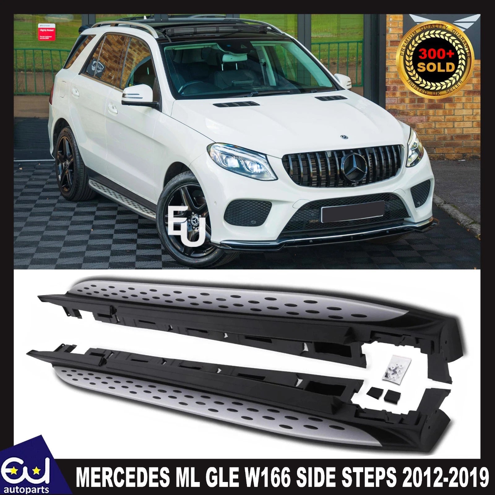 SIDE STEPS RUNNING BOARDS FOR MERCEDES ML GLE W166 2012-2019 OEM STYLE ALUMINIUM