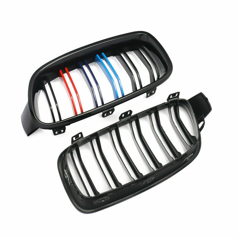 FOR BMW 3 SERIES F30 F31 12-18 KIDNEY TWIN GRILL GRILLE M COLOR GLOSS DUAL LINE