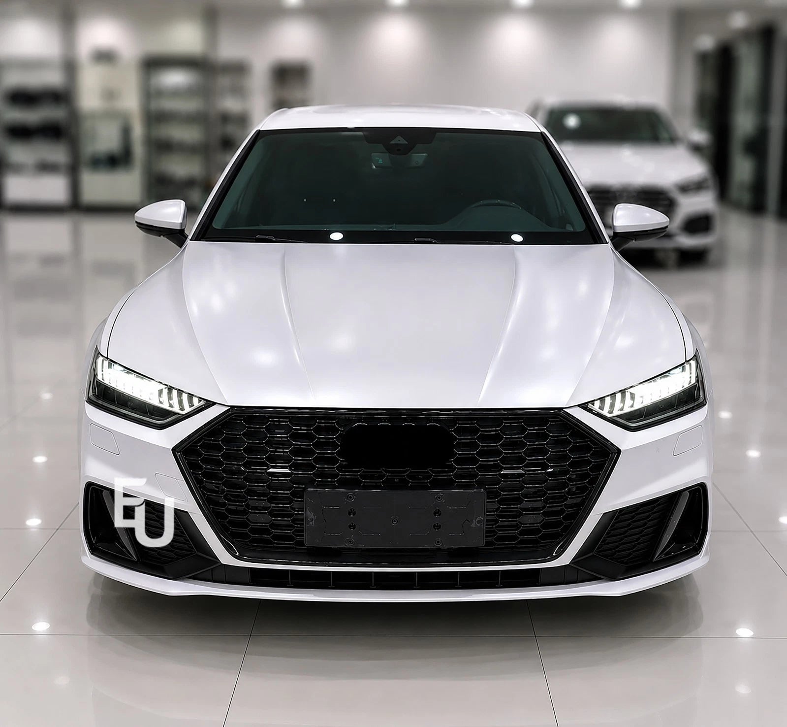 FOR AUDI A7 S7 2018-2025 4KA FRONT HONEYCOMB GRILLE GRILL RS7 STYLE GLOSS BLACK