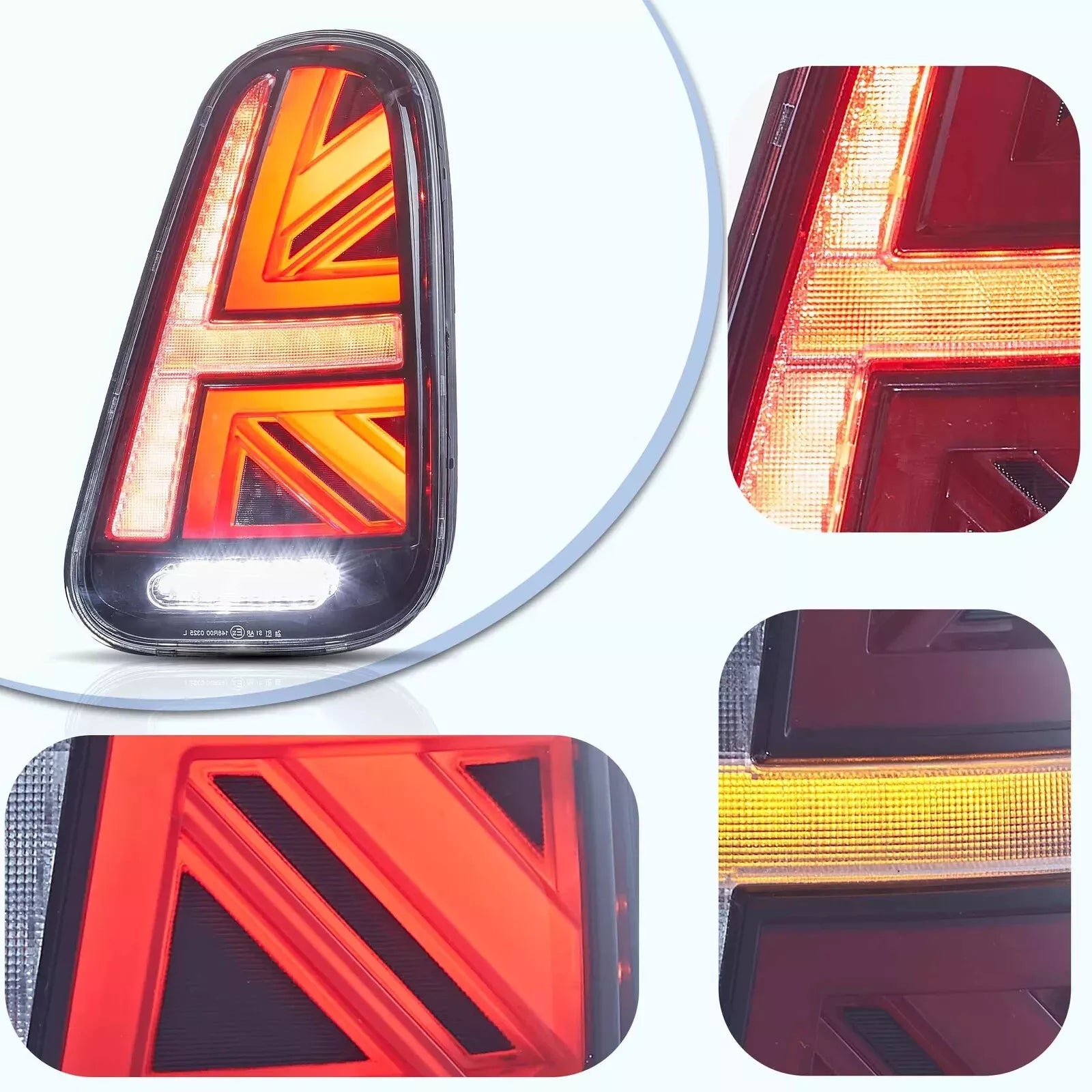 FOR MINI COOPER S R50 R52 R53 UNION JACK TAIL LIGHTS LAMP W/ANIMATION 2001-2006