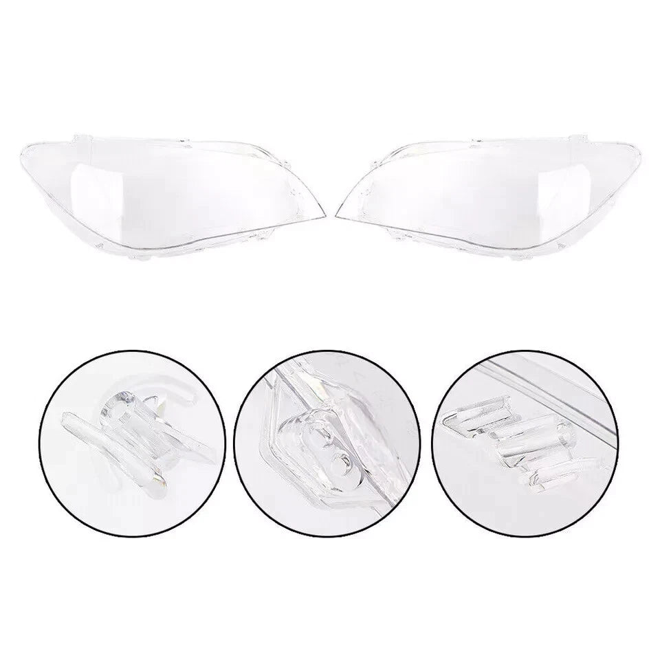 FOR BMW F01 F02 PAIR RIGHT LEFT FRONT HEADLIGHT HEADLAMP LENS COVER 2008-2015