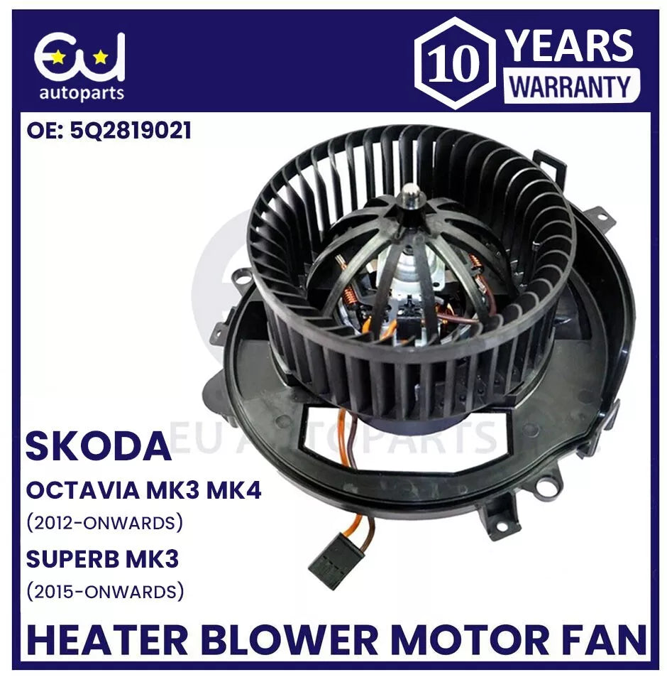 HEATER BLOWER MOTOR FAN FOR SKODA OCTAVIA MK3 MK4 2012-ON SUPERB MK3 2015-ON