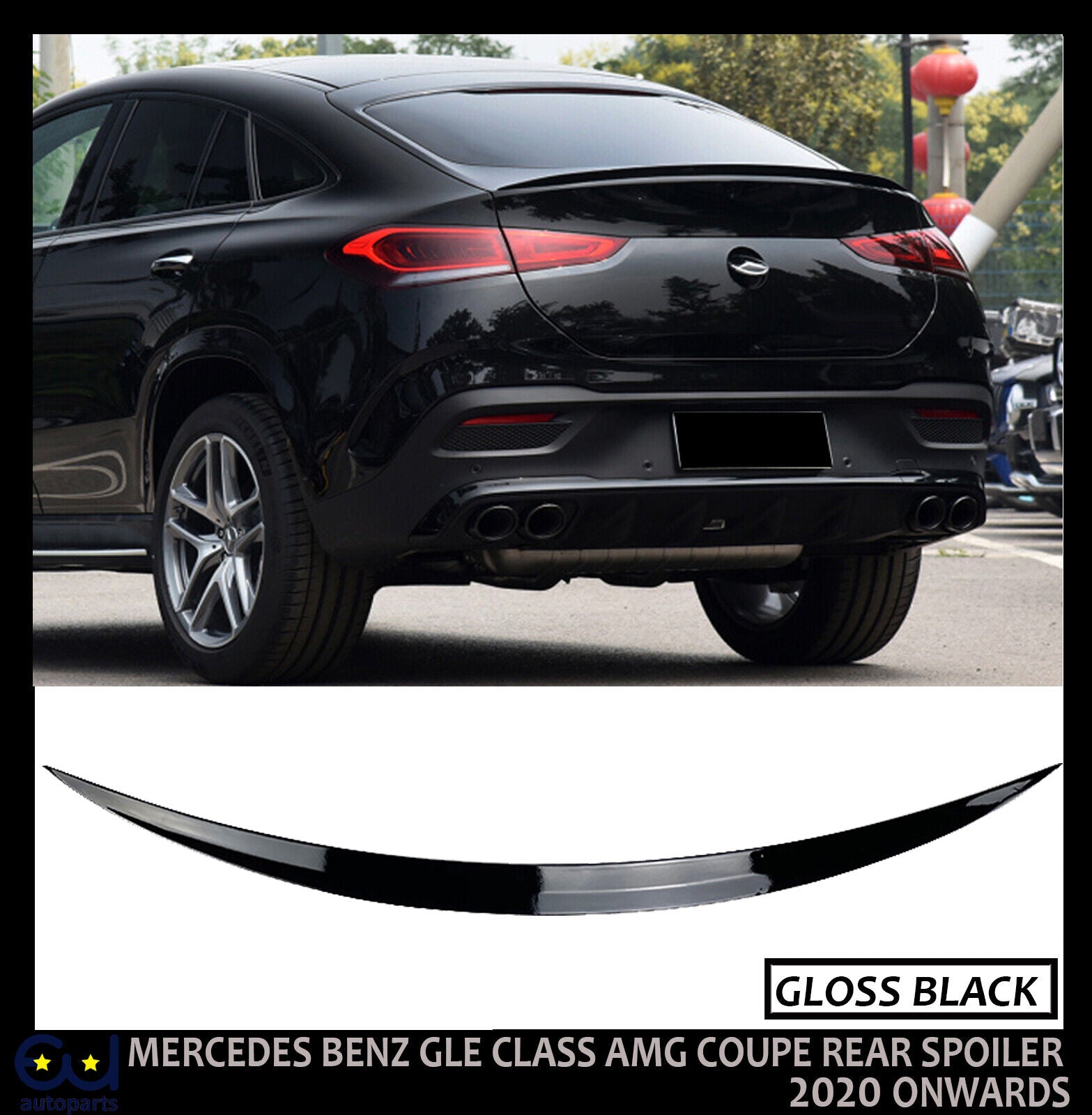 FOR MERCEDES C167 GLE CLASS COUPE REAR BOOT SPOILER TRUNK LIP GLOSS BLACK 2019+