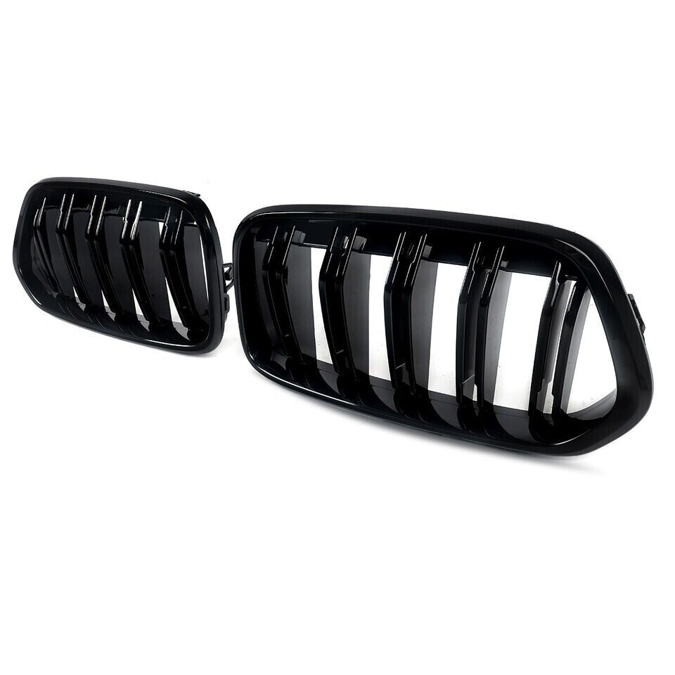 FOR BMW X2 SERIES F39 DOUBLE FRONT KIDNEY GRILLE GRILL GLOSS BLACK 2017-23