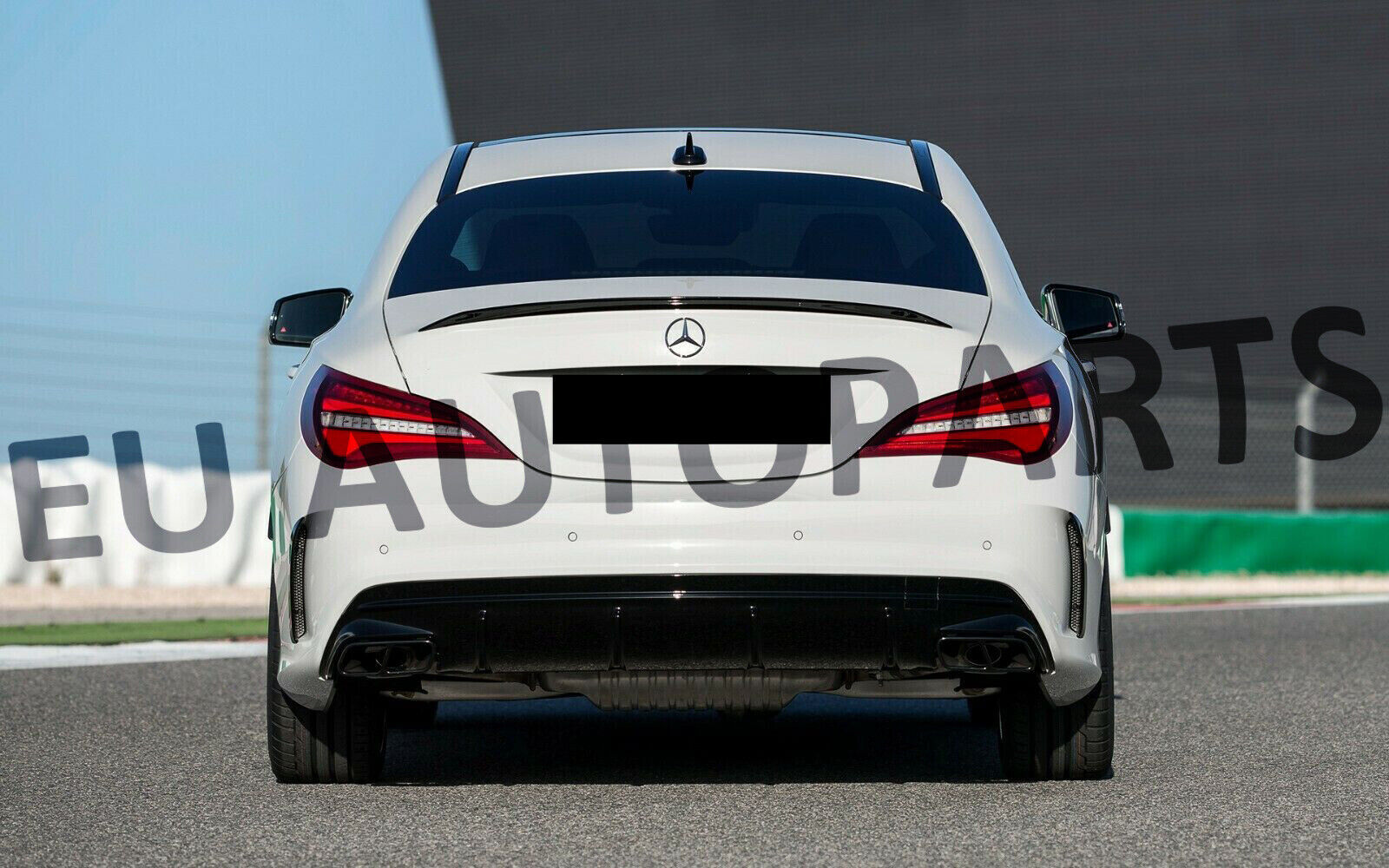 FOR MERCEDES AMG W117 C117 CLA45 GLOSS BLK REAR DIFFUSER QUAD EXHAUST TAIL PIPE
