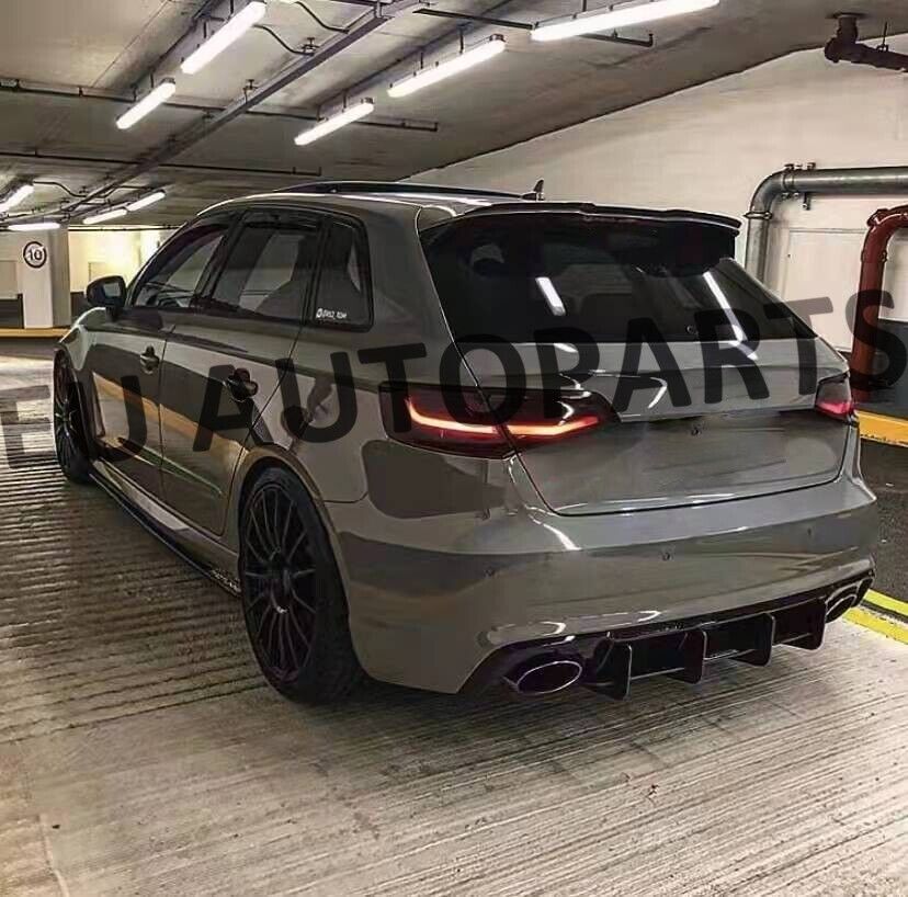 FOR AUDI A3 8V HATCHBACK 14+ SPORT LOOK REAR WING HOOD ROOF SPOILER SPLITTER