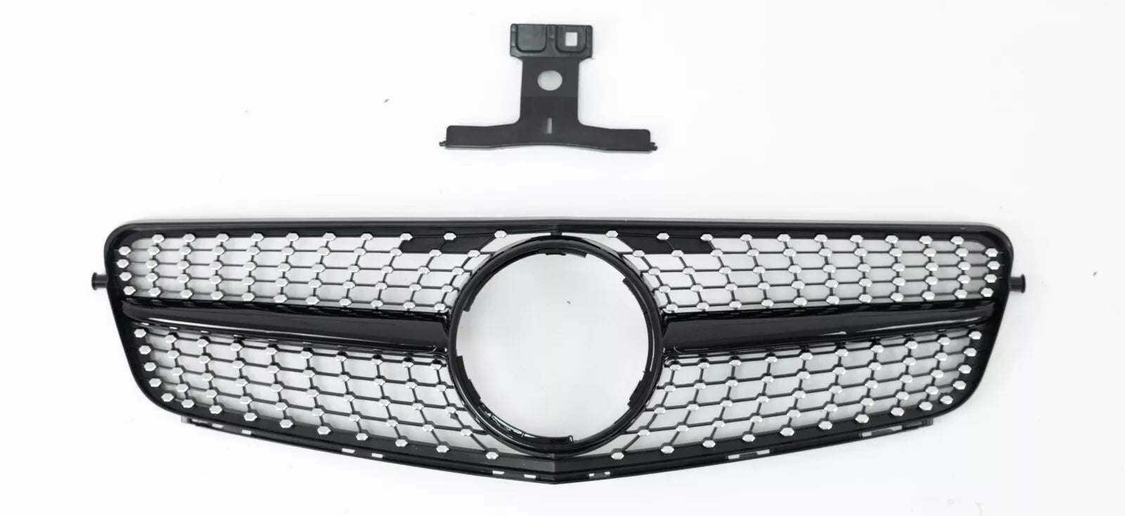 FOR MERCEDES C CLASS W204 S204 C204 7-15 FRONT GRILLE GRILL DIAMOND BLACK CHROME