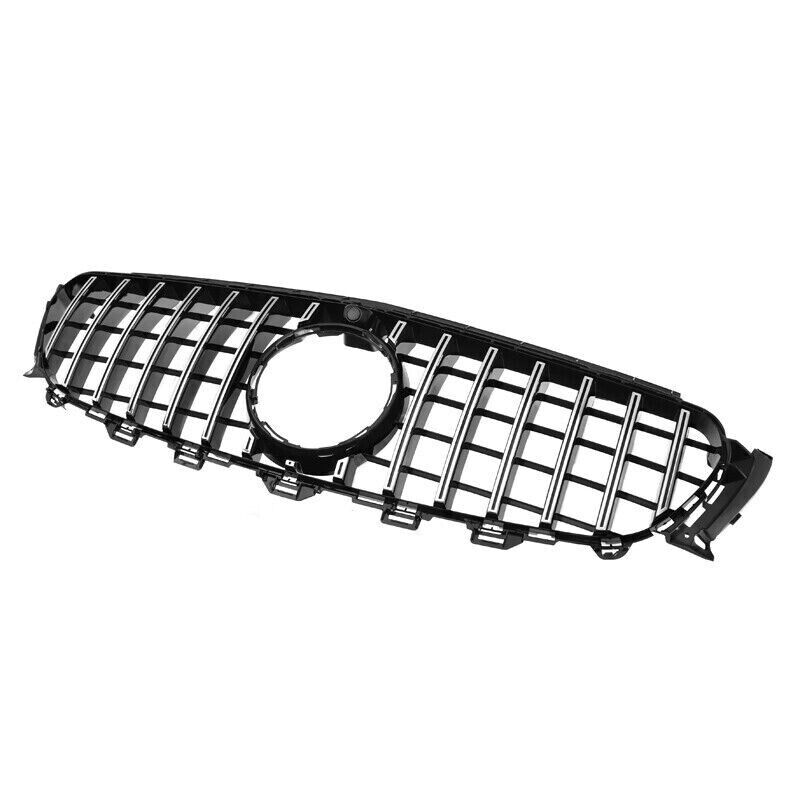 FOR MERCEDES E CLASS W213 C238 FRONT GRILLE GRILL GT R STYLE SILVER CHROME 16-20