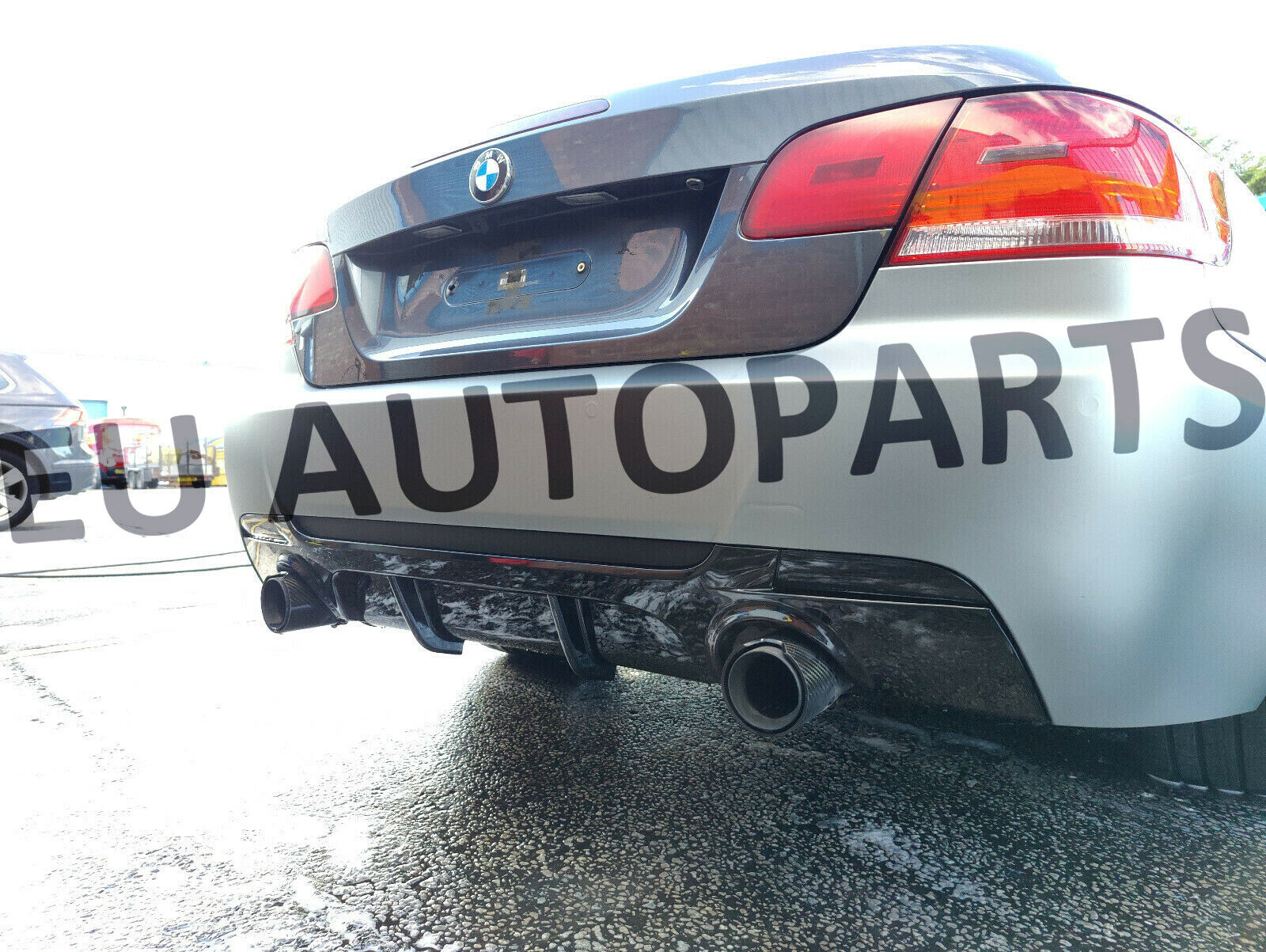 FOR BMW 3 SERIES E92 E93 335I M SPORT REAR DIFFUSER SPLITTER VALANCE GLOSS BLACK