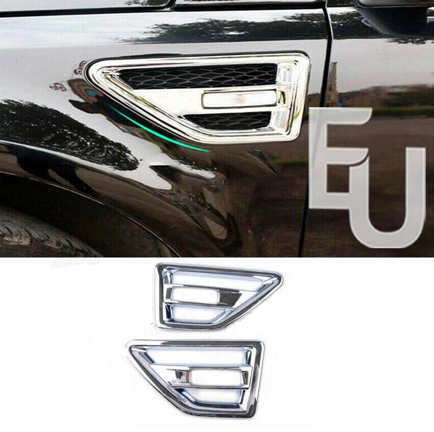 SIDE VENTS IN CHROME FOR LAND ROVER FREELANDER 2 FRONT WING AIR INTAKE GRILLES