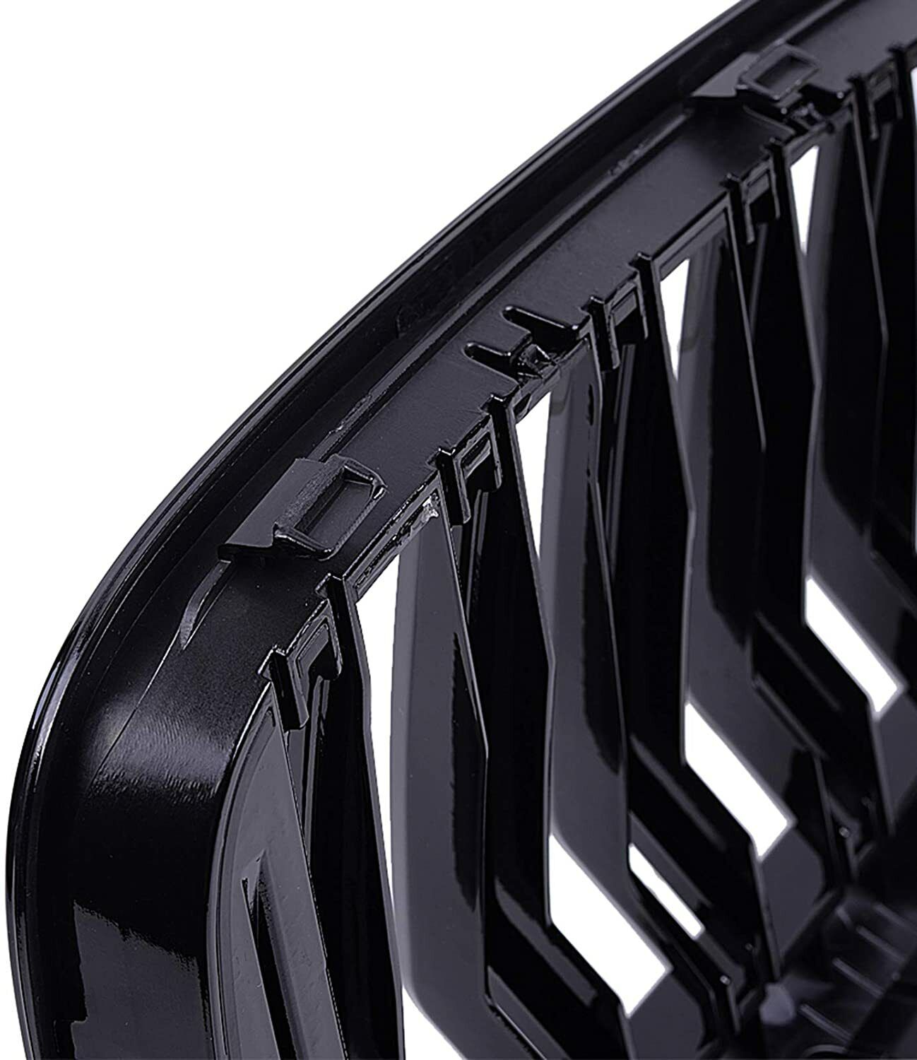 GRILLE FOR BMW 5 SERIES G30 G31 KIDNEY DOUBLE SLAT M5 GRILL GLOSS BLACK 2017-20