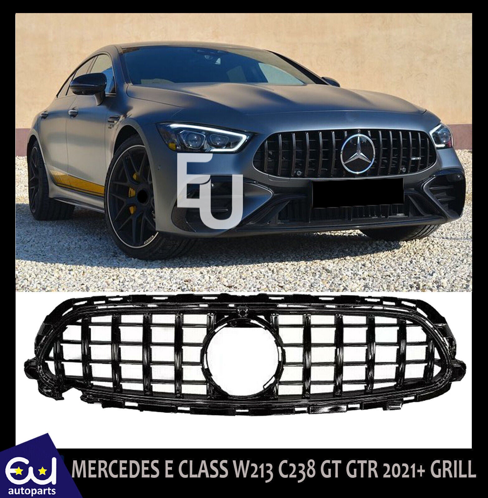FOR MERCEDES E CLASS W213 A238 C238 AMG FRONT GRILLE GRILL GT GTR FACELIFT GLOSS
