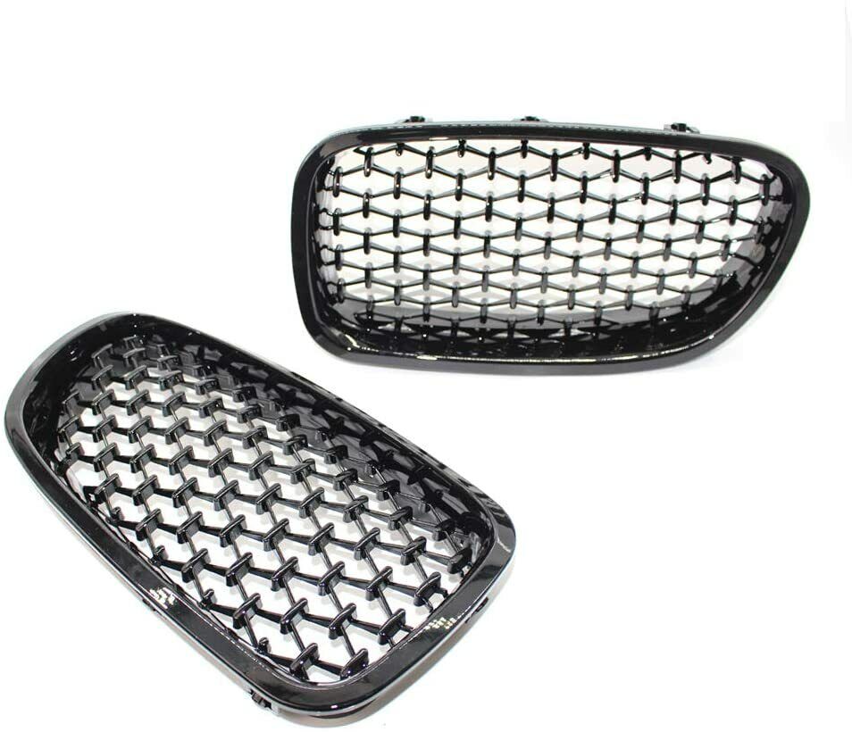 FOR BMW 5 SERIES F10 F11 FRONT BUMPER KIDNEY GRILLE GRILL GLOSS BLACK DIAMOND