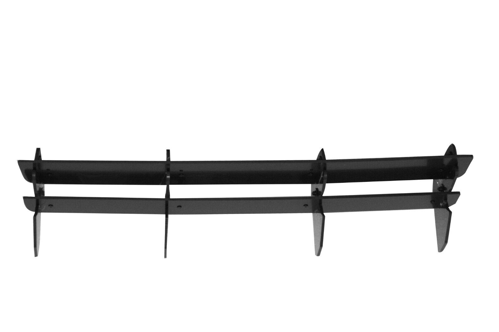 FOR FORD FOCUS REAR BUMPER DIFFUSER LIP ADDON WITH RIBS FINS GLOSS BLACK 19+