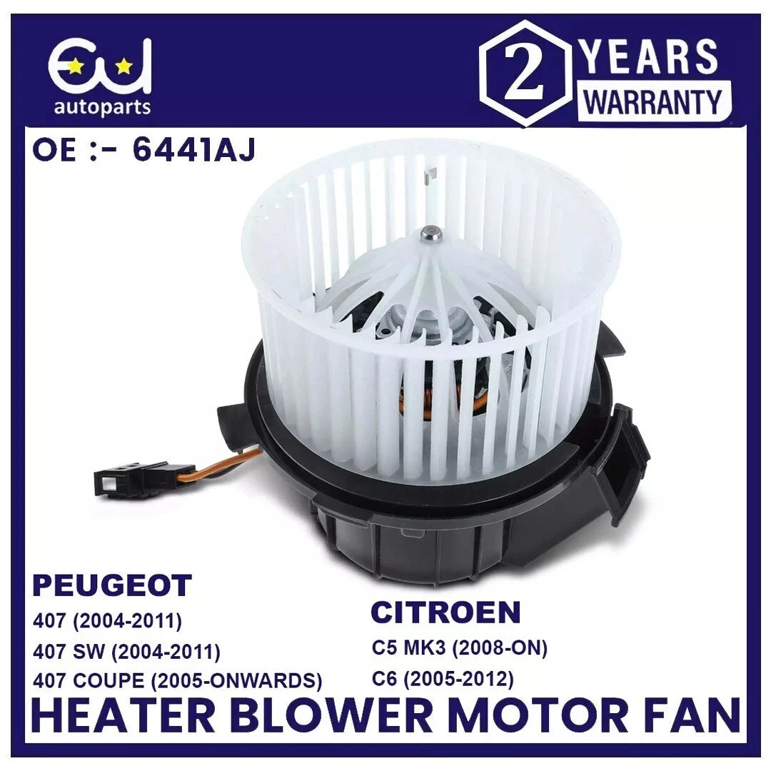 HEATER BLOWER MOTOR FAN FOR PEUGEOT 407 SW 2004-ON CITROEN C5 MK3 C6 2008-ON RHD