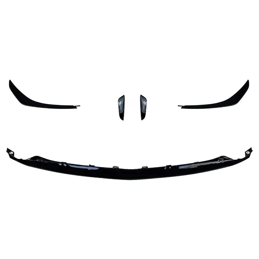 FRONT LIP SPLITTER BUMPER FINS AERO KIT FOR MERCEDES GLA H247 GLOSS BLACK 2020+
