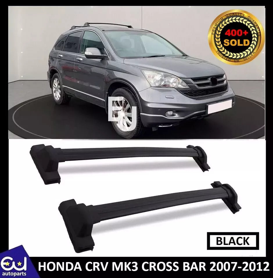 BLACK ROOF CROSS BARS FULL LENGTH TOP MOUNT LUGGAGE RACK FOR HONDA CRV