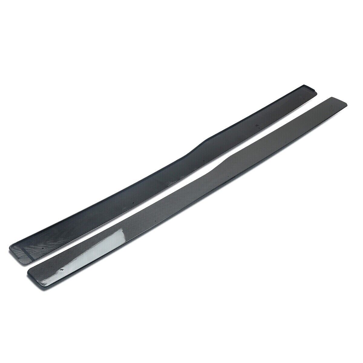 FOR BMW M3 M4 F80 F82 SIDE SKIRTS EXTENSION BLADE LIP CARBON LOOK 2013-2018  FIT