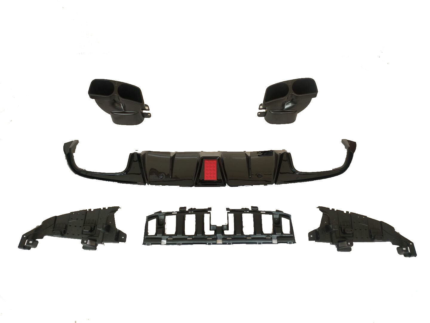FOR MERCEDES C CLASS C205 A205 COUPE AMG C63 BB STYLE REAR DIFFUSER + TAIL PIPES